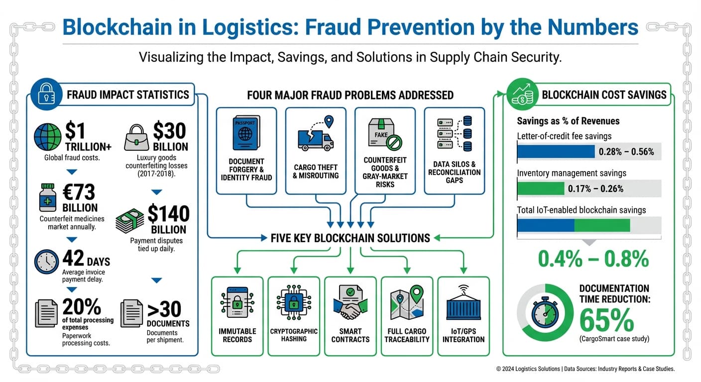 Blockchain Fraud Prevention Benefits in Logistics: Key Statistics and Cost Savings