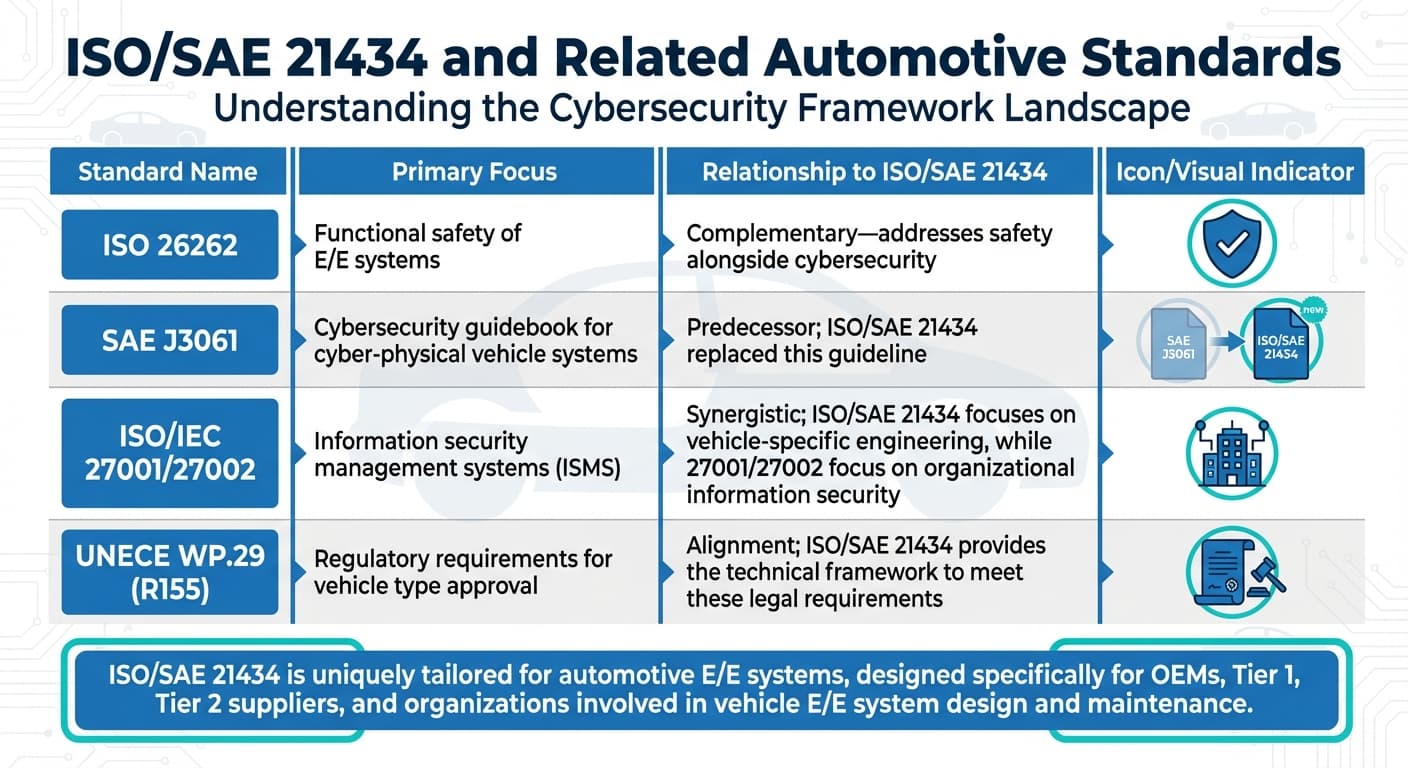 ISO/SAE 21434 vs Other Automotive Standards Comparison