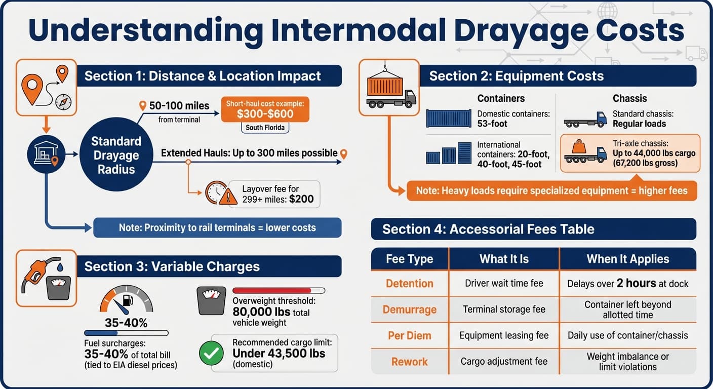 Intermodal Drayage Cost Factors and Accessorial Fees Guide